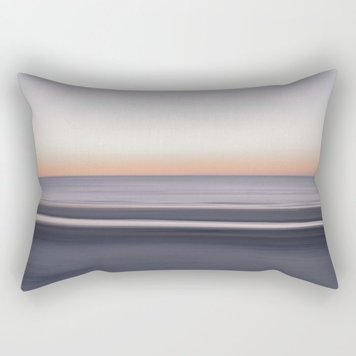 Sunset coastal beach art print - long exposure portugese landscape - nature and travel photography Rectangular Pillow