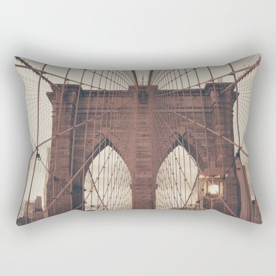 Moody Brooklyn Bridge Rectangular Pillow