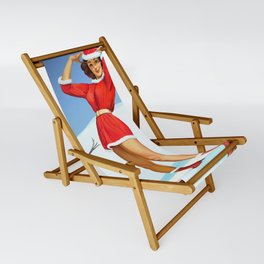Vintage pin up - happy holidays Sling Chair