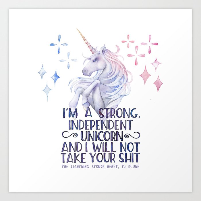 I am a strong independent unicorn - The lightning struck heart Art ...