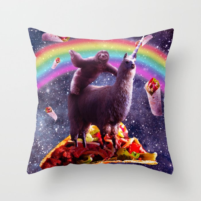 Space Sloth Riding Llama Unicorn Taco Amp Burrito Throw