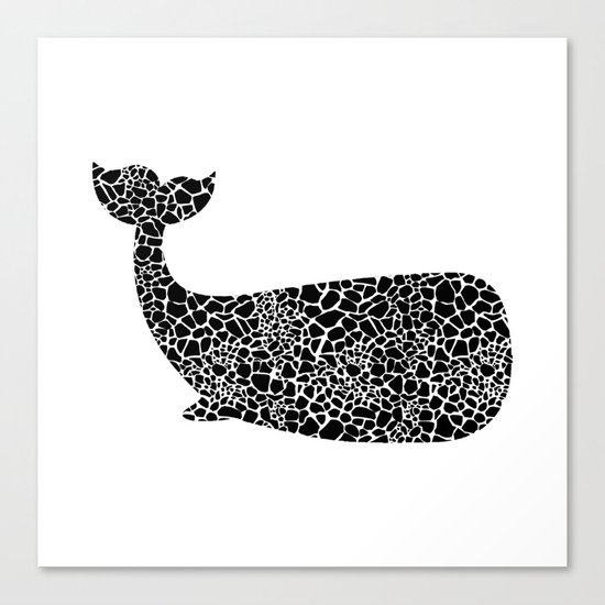Whale with giraffe pattern Canvas Print