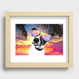 Crazy summer dog style Recessed Framed Print