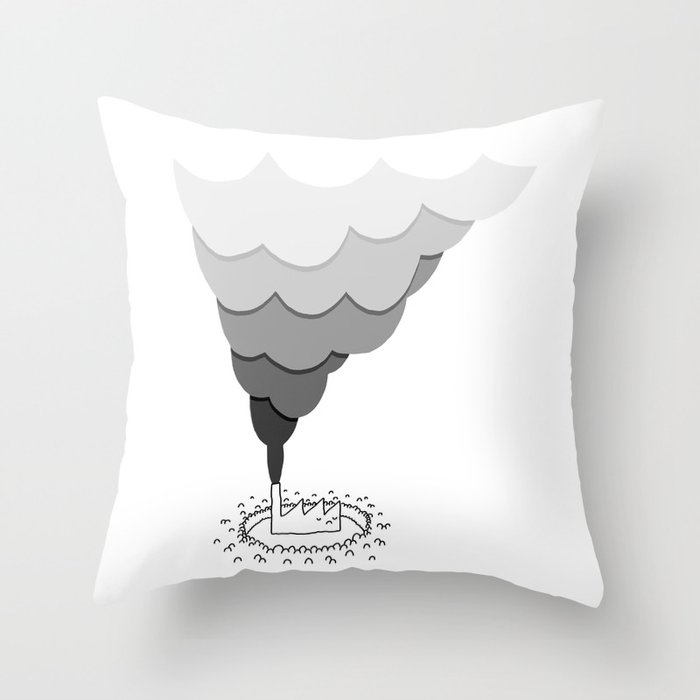 The Factory and the People Throw Pillow
