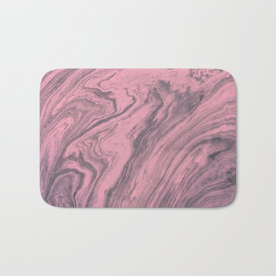 Pink Marbled Texture Bath Mat