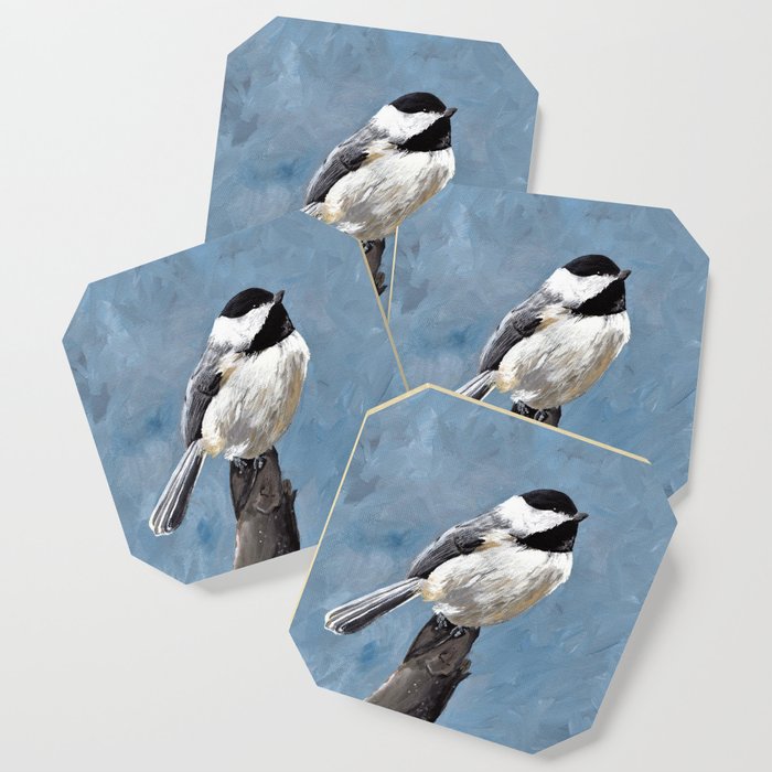 Chickadee Original Acrylic Art On Canvas Bird Painting Chickadee