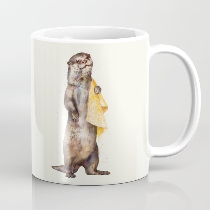 otter Kaffeebecher | Gemälde, Animals, Illustration, Natur, Pop-art, Otter, Badezimmer, Swim, Wasser, Cute
