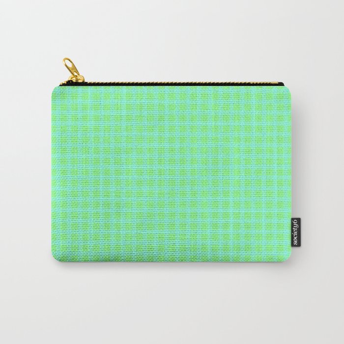 Blue On Green Plaid Carry-All Pouch