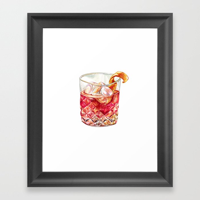 Old Fashioned Watercolor Framed Art Print