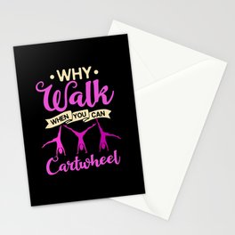 Cartwheel Gymnastic Cartwheeling Athletes Gymnast Stationery Card