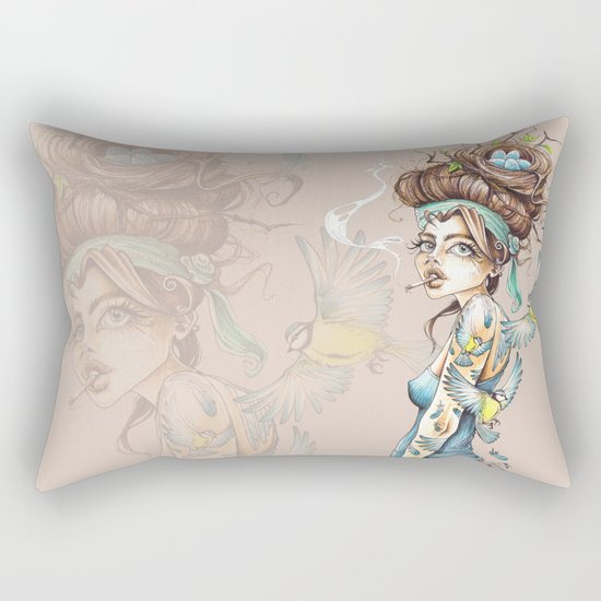 Birdbrain Rectangular Pillow