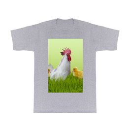 Roaster Chicken Grass - Eastern Festive Design T Shirt | Animal, Grass, Cute, Floral, Collage, Botanical, Roaster, Childrendesign, Festive, Funny 