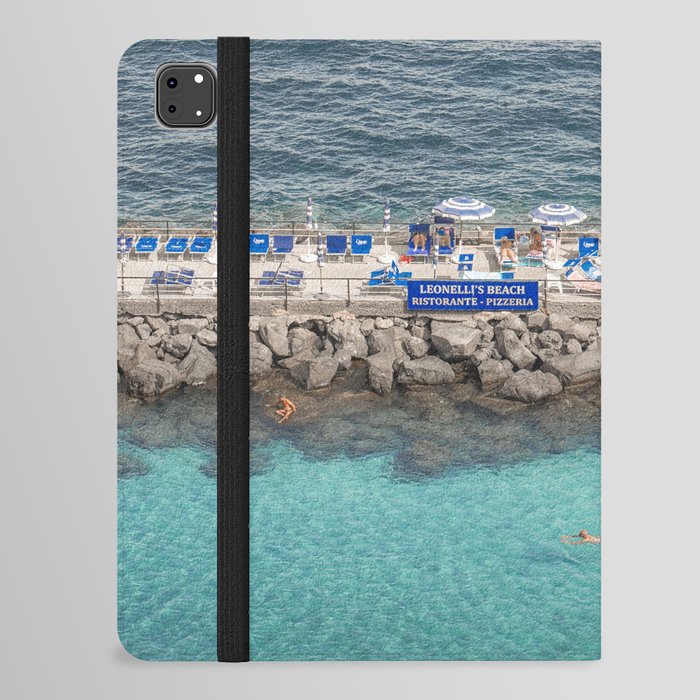Italian Shades of Blue | Ocean Beach Club In Sorrento, Italy Art Print | Amalfi Coast Travel Photography iPad Folio Case