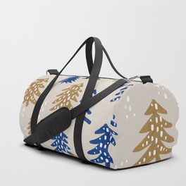 Christmas Trees – Gold & Navy Duffle Bag