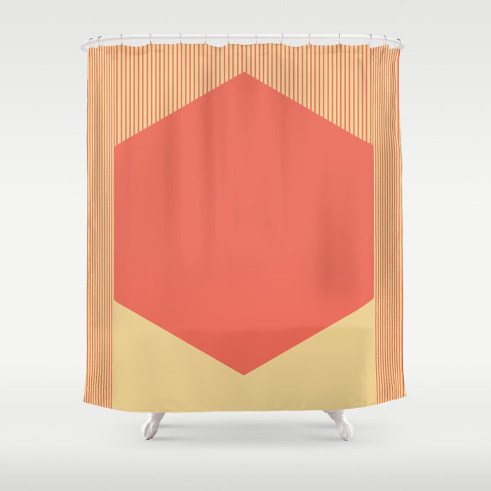Red Hex Shower Curtain