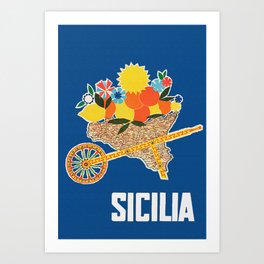 Sicilia - Sicily Italy Vintage Travel Art Print