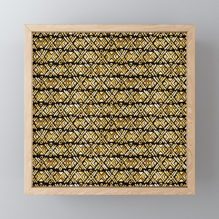 Sonoran Stripe - Midnight Gold Framed Mini Art Print