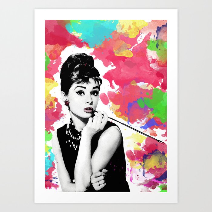 Audrey Hepburn Poster watercolor Art Print