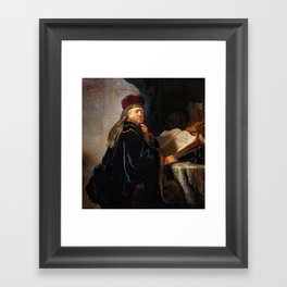 Scholar in His Study, 1634 by Rembrandt  Framed Art Print
