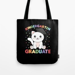Kids Kindergarten Graduate Cat Graduation Tote Bag