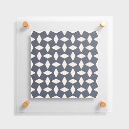 Antique White Geometric Retro Shapes on Dark Gray Floating Acrylic Print