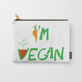 I am Vegan Carry-All Pouch | Veganism, Vegandiet, Easyveganmeals, Vegannearme, Graphicdesign, Vegetarianfood, Veganfood, Vegandishes, Veganmeals, Vegan 