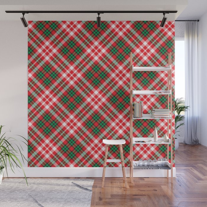 Abstract Farmhouse Style Gingham Check  Wall Mural