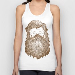 Moustache and Beard Character Unisex Tank Top
