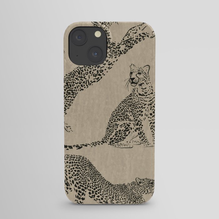 tan leopard pattern iPhone Case