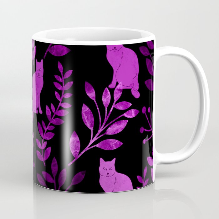 Watercolor Floral and Cat II Coffee Mug