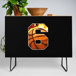 Boys Personalized Custom Number 6 Basketball Credenza