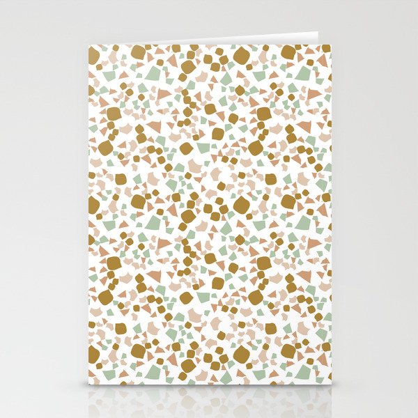Terrazzo pattern white and Gold Stationery Cards