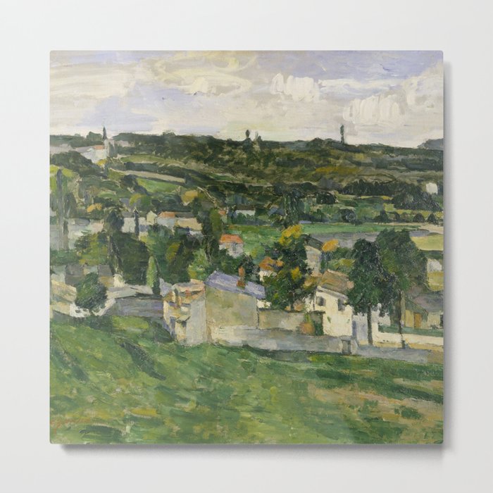 Stolen Art - View of Auvers-sur-Oise by Paul Cezanne Metal Print
