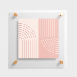 Abstract Geometric Rainbow Lines 14 in Blush Pink Floating Acrylic Print