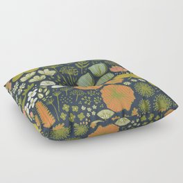 Botanical Sketchbook M+M Navy by Friztin Floor Pillow