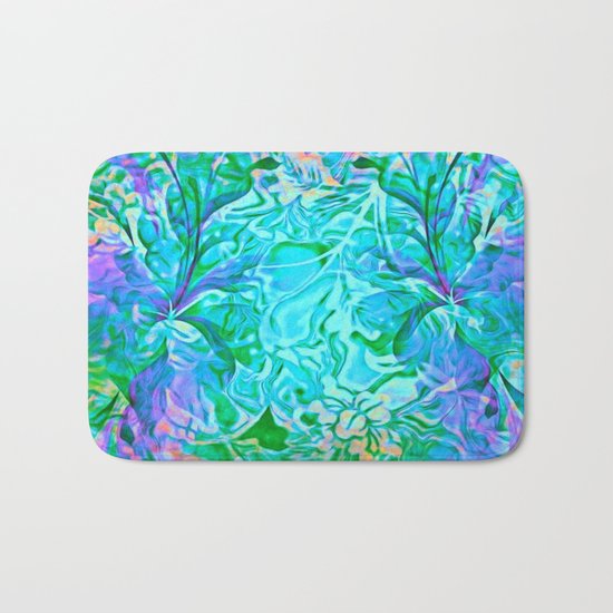 Tropical Breeze Floral Abstract Bath Mat
