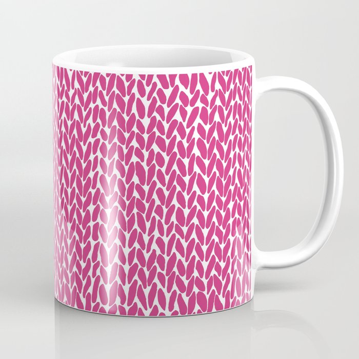 Hand Knit Hot Pink Coffee Mug By Projectm Society6 Hand Knit Hot Pink Coffee Mug By