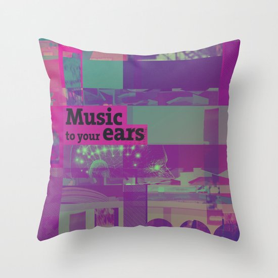 Music To Your Ears (ANALOG zine) Throw Pillow