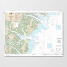 Ossabaw and St Catherines Sounds - Georgia Coastal Nautical Chart 11511 With Depth Readings Canvas Print