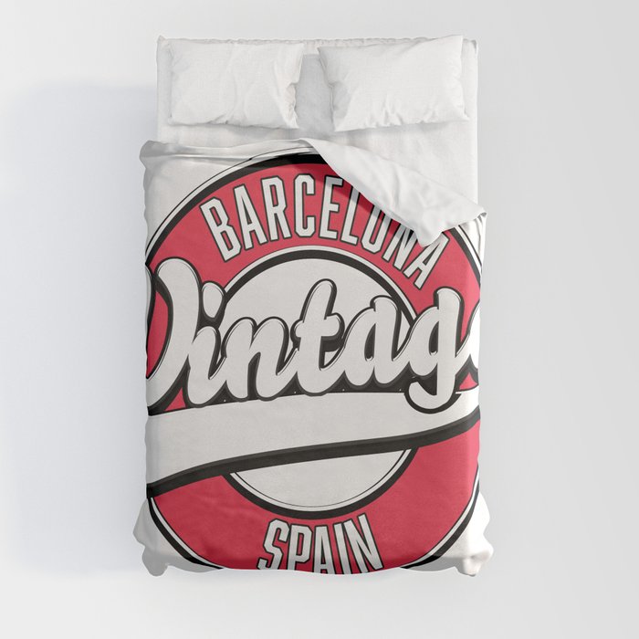 Barcelona spain retro style logo. Duvet Cover