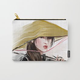 Vietnamese girl Carry-All Pouch | Illustration, People, Abstract, Painting 