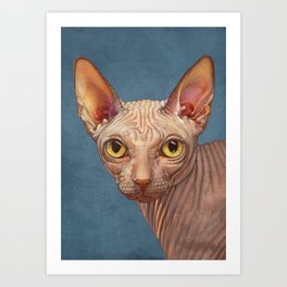Sphynx Cat Dictionary Art Print Hipster Animal Wall Decor Picture