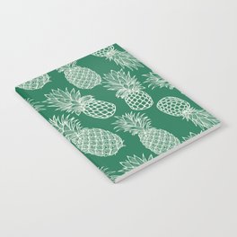 Fresh Pineapples Teal & White Notebook
