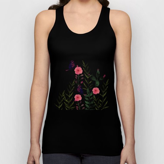 Watercolor floral garden Unisex Tank Top