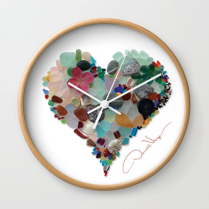 Love -  Sea Glass Heart A Unique Birthday & Father’s Day Gift Wall Clock