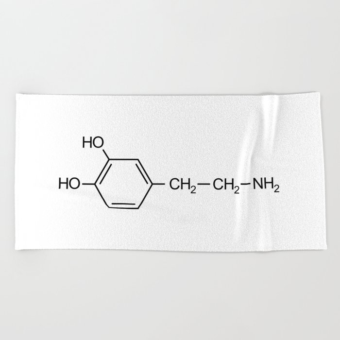 Dopamine Chemical Formula Beach Towel By Tony4urban