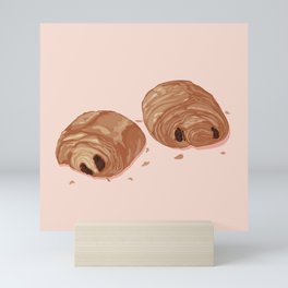 Deux p'tits Pains au chocolat Pink Mini Art Print