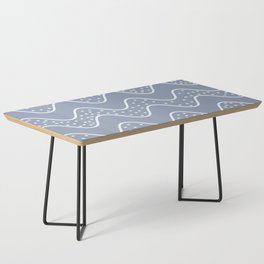 Abstract Dotted And Plain Wavy Lines Pattern - light purple and white Coffee Table