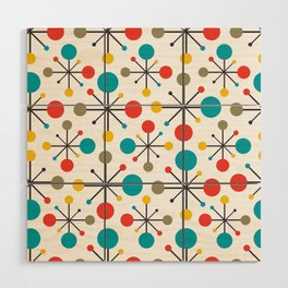 Mid Century Atomic pattern Wood Wall Art