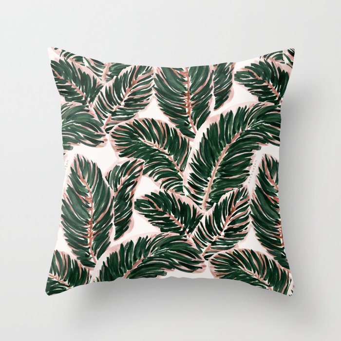 WANNA CANNA Large Tropical Leaves Throw Pillow